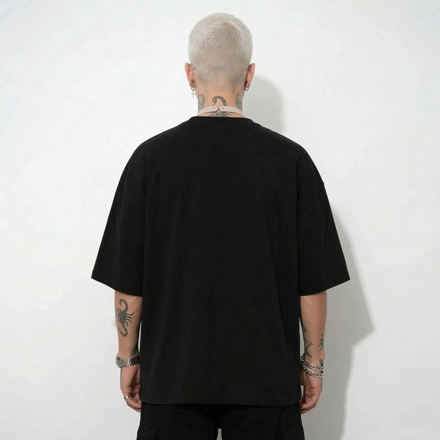 techno oversize t shirt darkxnash schwarz rueckseite streetwear shirt ohne backprint