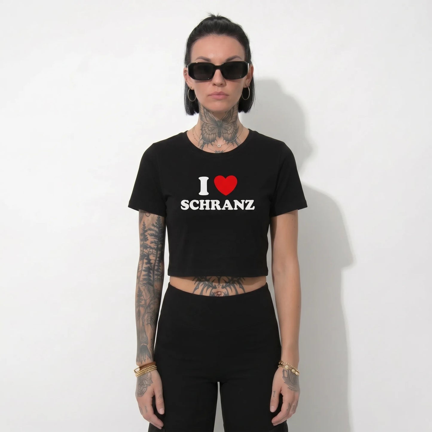 Camiseta Cropped para mujer I Love Schranz