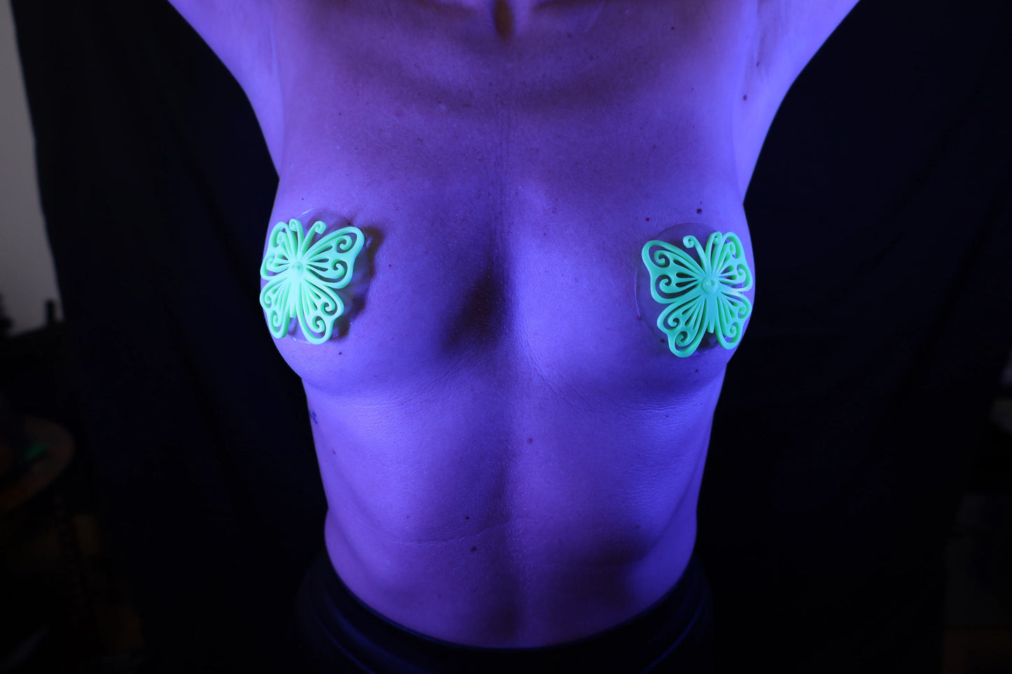 Nippel Cover Schmetterling Neon Grün
