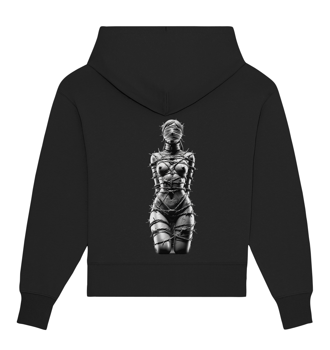 BDSM Techno Fusion – Barbed Wire Embrace - Organic Oversize Hoodie