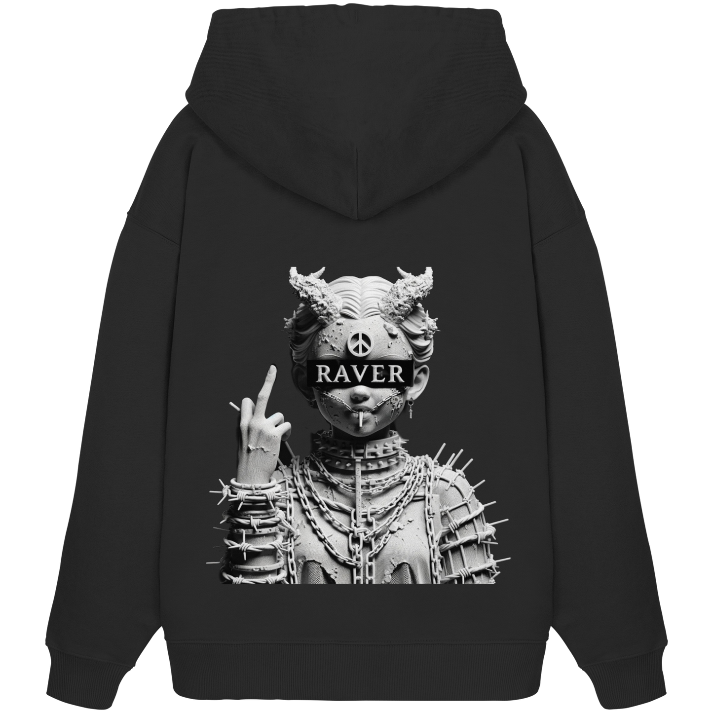 PEACE & CHAINS - Organic Oversize Hoodie