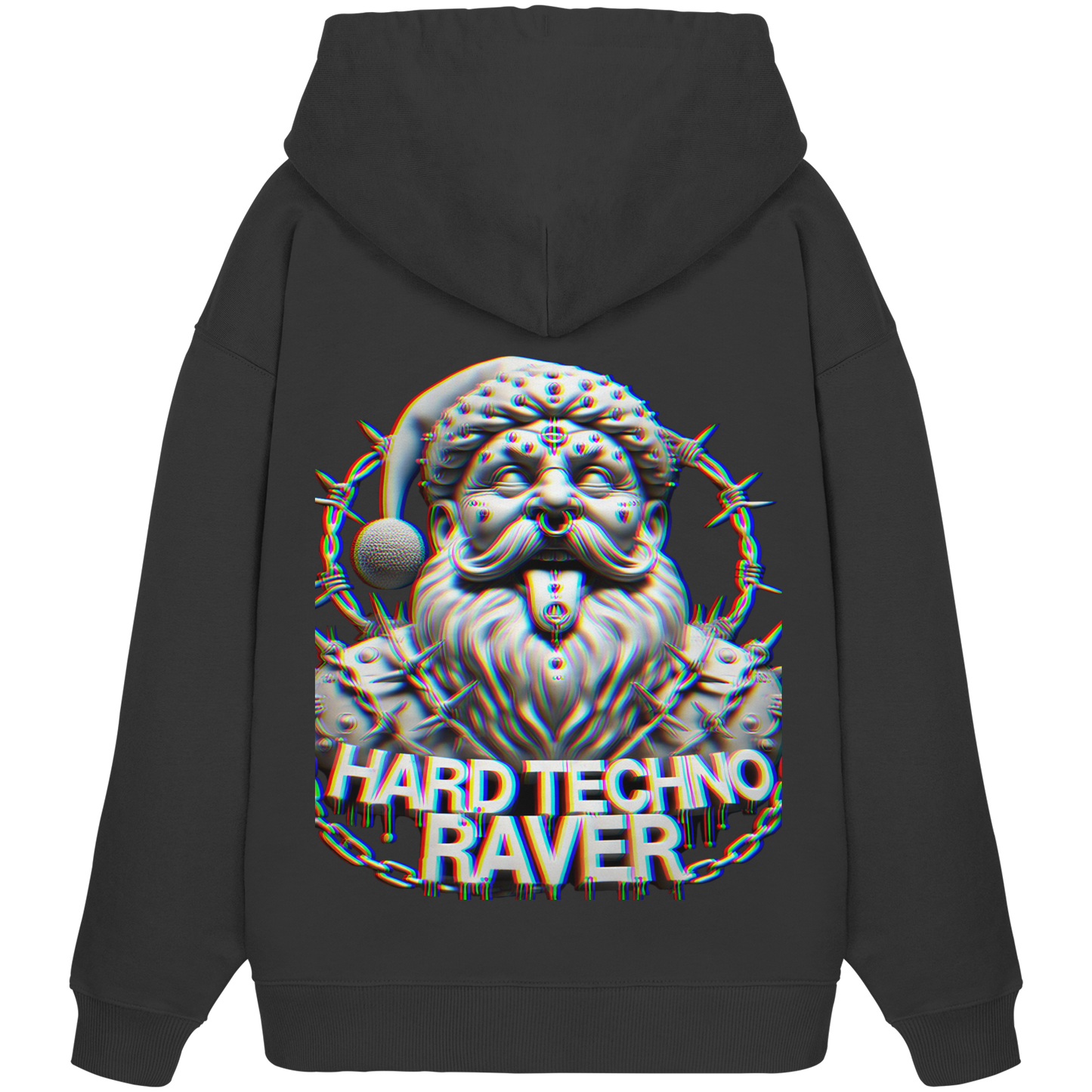 Santa Raveclause - Kersteditie - Biologische oversized hoodie