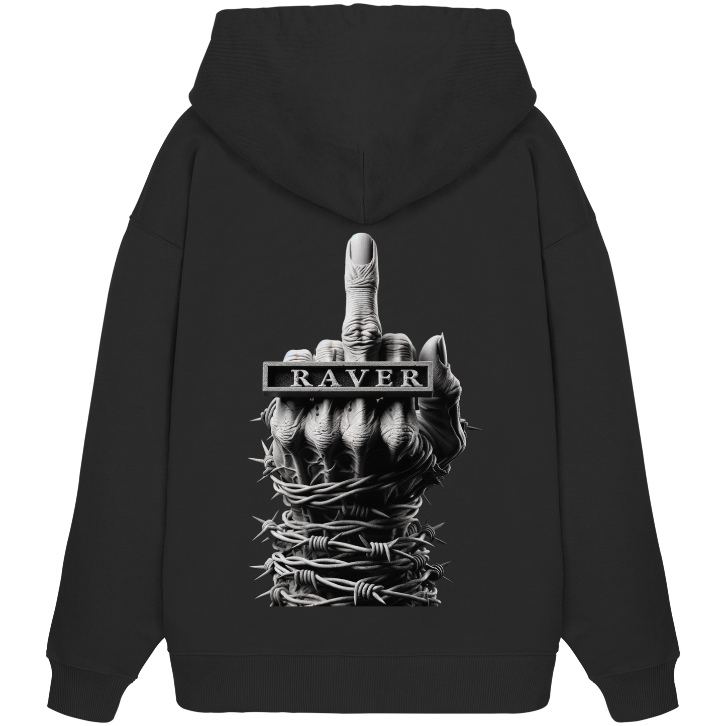 Raver Backprint - Biologische oversized hoodie
