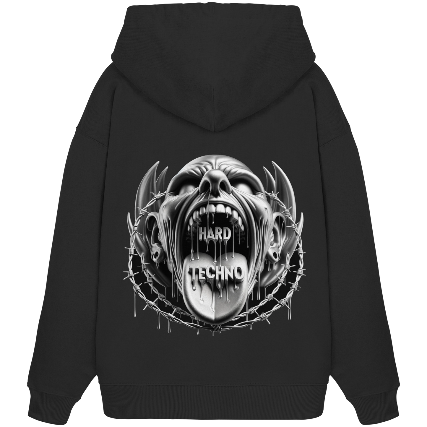 Hard Techno Shout - Organic Oversize Hoodie