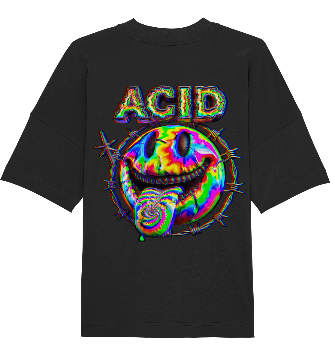 Acid Smile - Organic Oversized Shirt (Backprint)