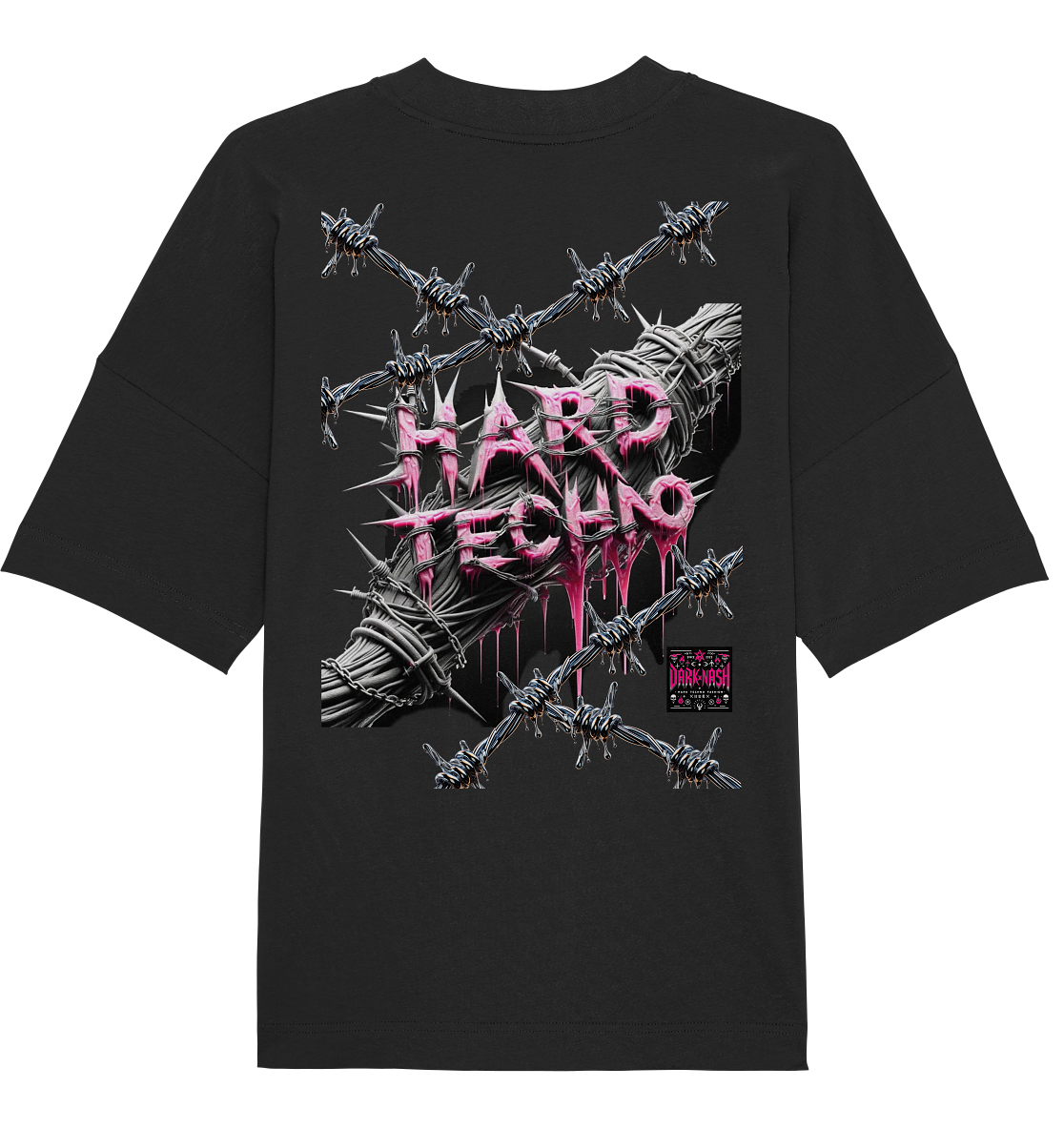 Hard Techno Thorns (Achterkant) - Biologisch Oversize Shirt