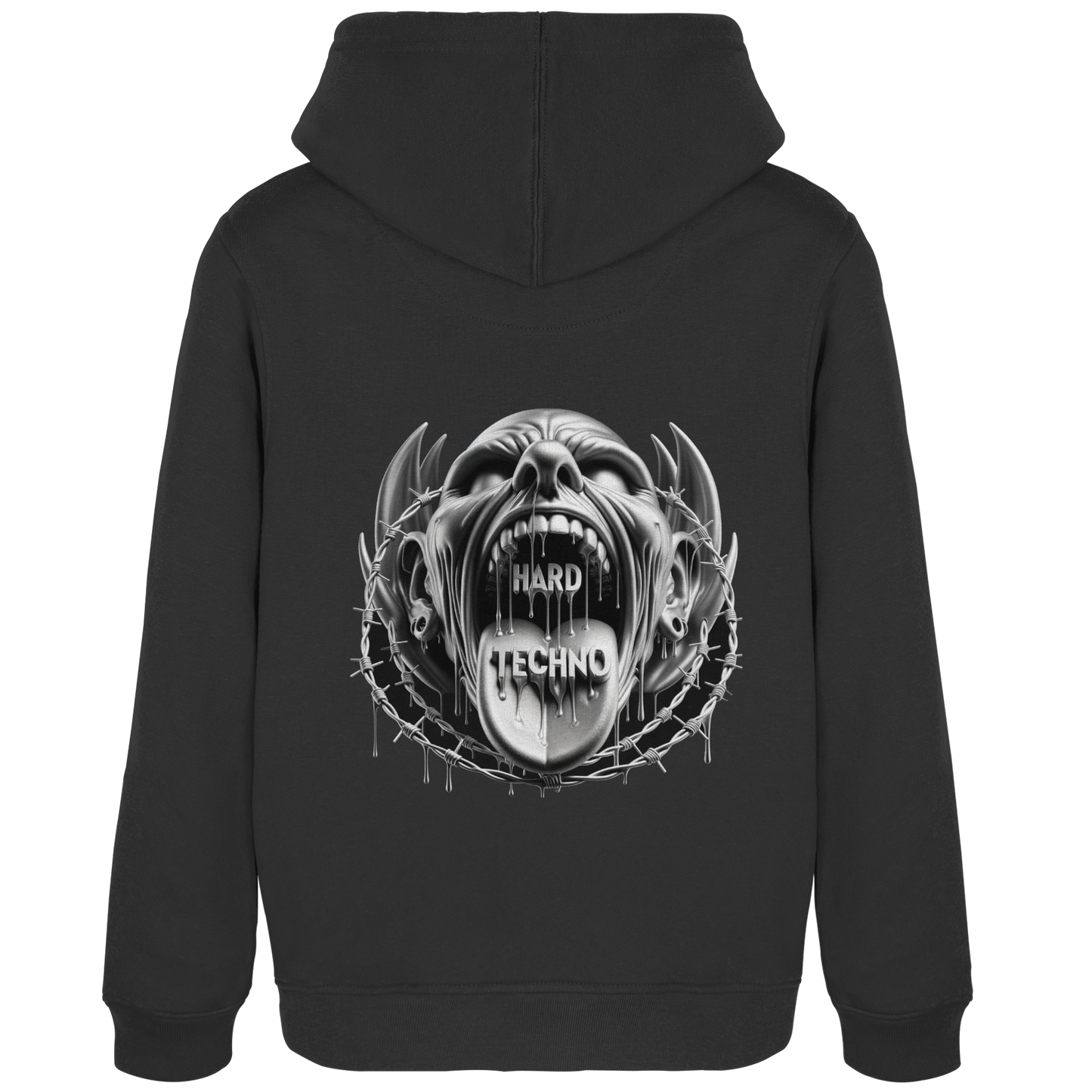 Hard Techno Shout - Womens Organic Hoodie B&C