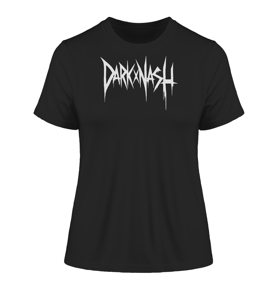Spiked Sphinx - Dunkle Eleganz trifft auf Technowelt (Backprint) - Fitted Ladies Organic Shirt