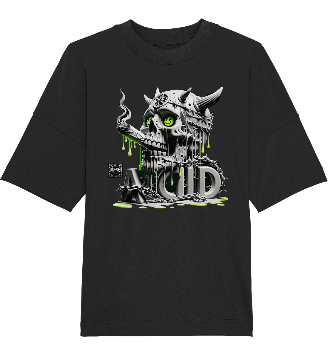 Smoking Acid Skull - Organic Oversized Shirt