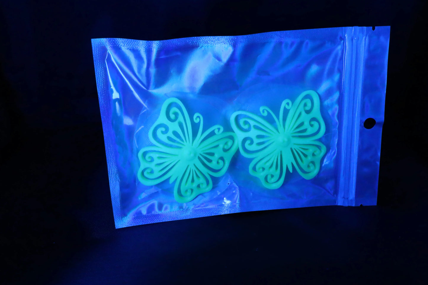 Nippel Cover Schmetterling Neon Grün