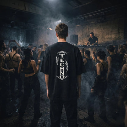 Techno Tribal Core - Chemise bio surdimensionnée