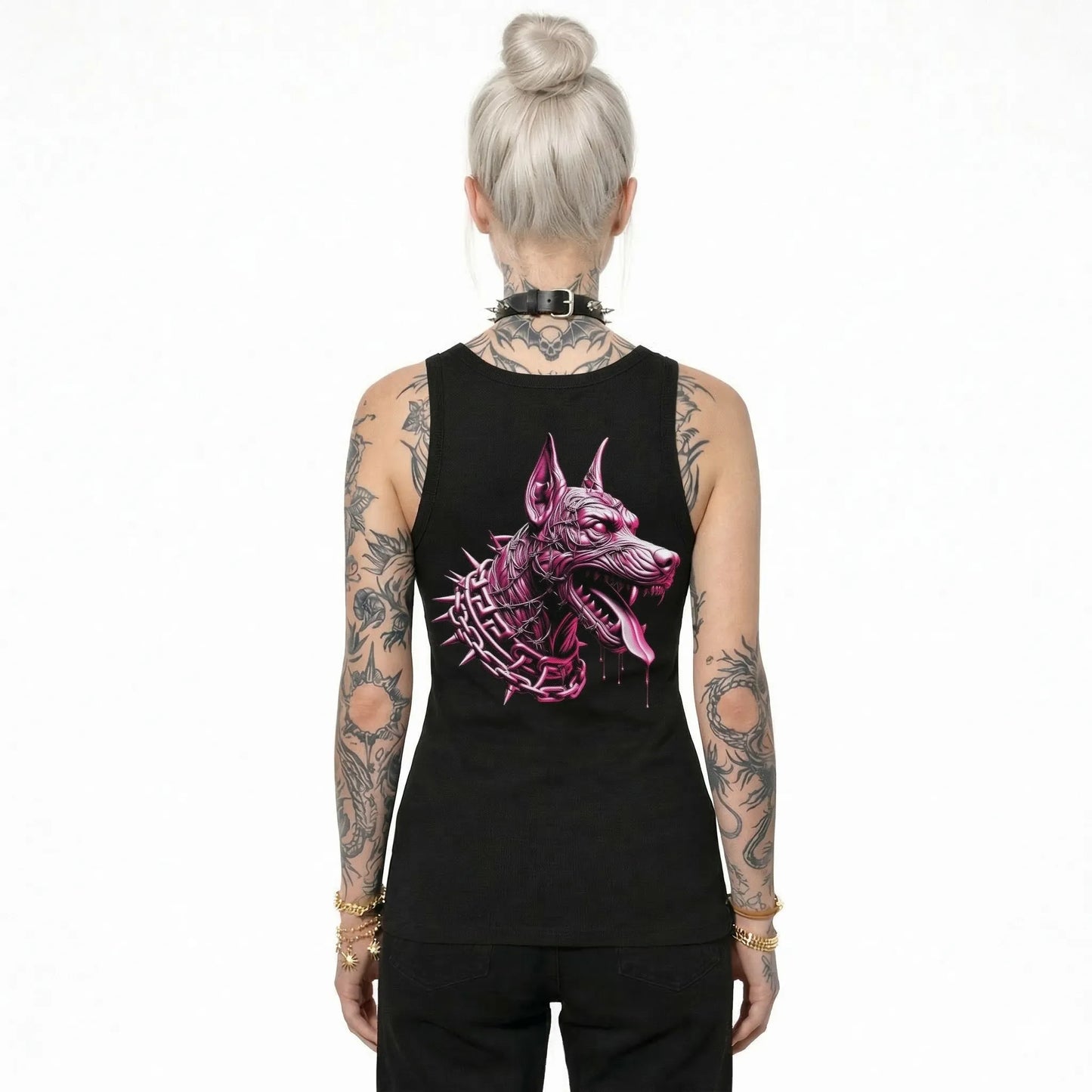 Cybernetic Dog - Nauwsluitende tanktop voor dames van biologisch katoen