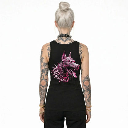 Cybernetic Dog - Nauwsluitende tanktop voor dames van biologisch katoen