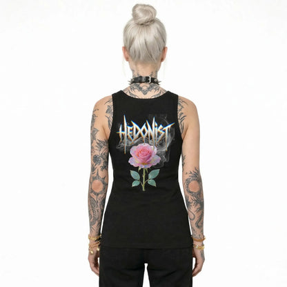 Hedonistic Rose - Nauwsluitende tanktop voor dames van biologisch katoen