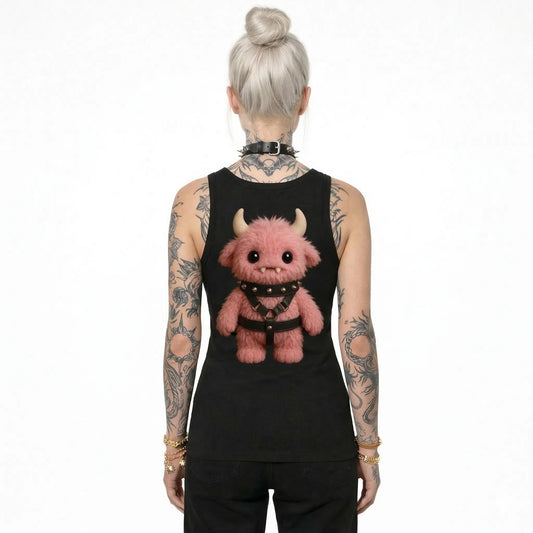 Cute Beast Mode - Womens Organic Fitted Tank Top