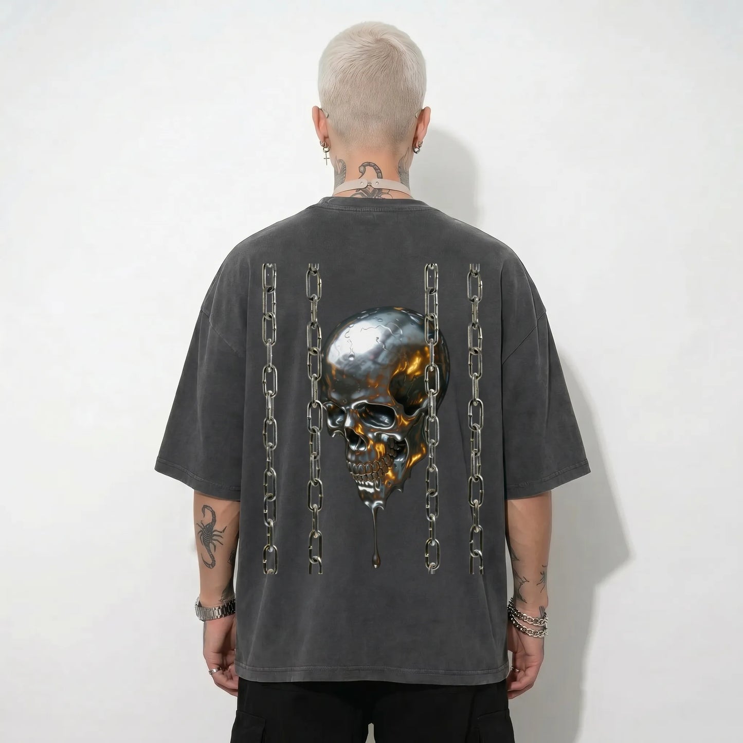 Camisa Oversized Melting Skull VACANCY