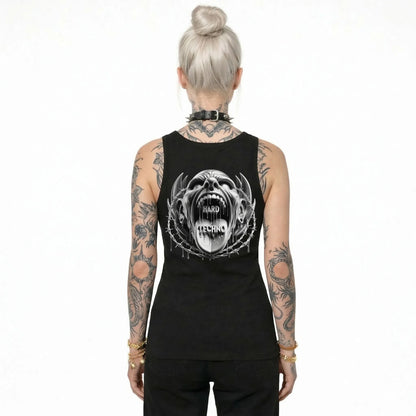 Hard Techno Shout - Womens Organic Fitted Tank Top