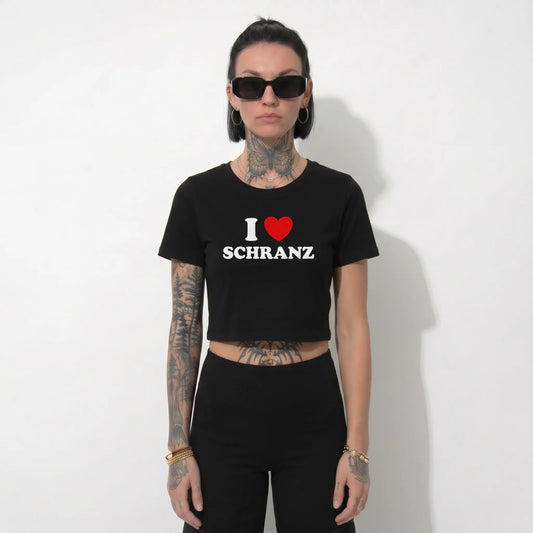 I Love Schranz Ladies Cropped Tee