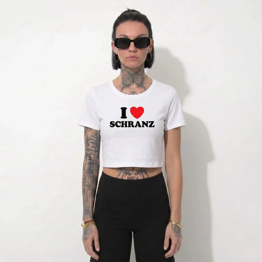 I Love Schranz Ladies Cropped Tee