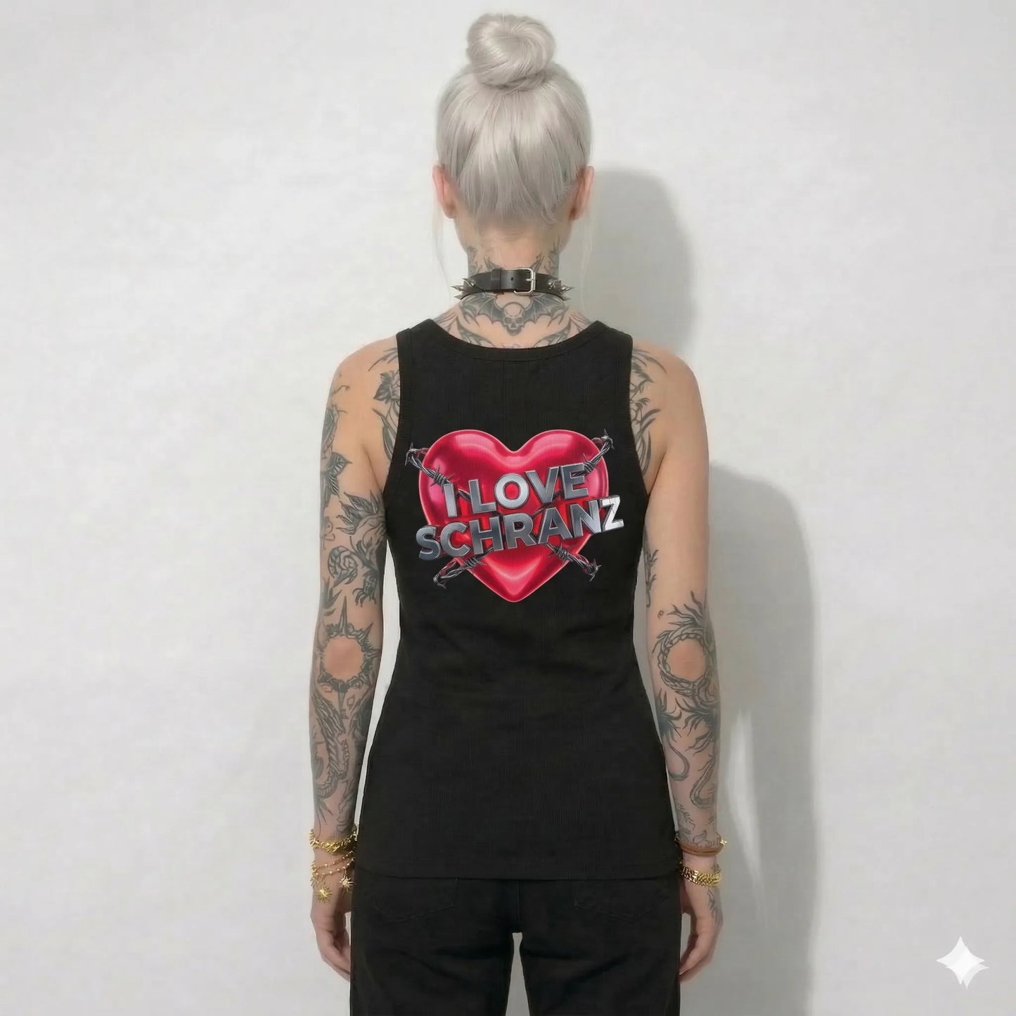 I Love Schranz - Dames Organic Fitted Tanktop