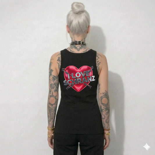 I Love Schranz - Dames Organic Fitted Tanktop