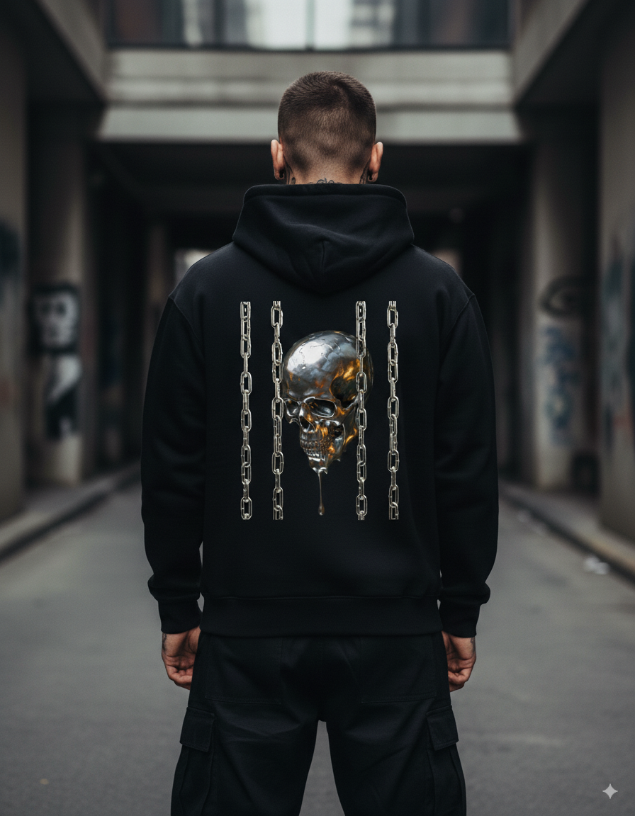 Melting Skull - Fluffy Boxcut Hoodie