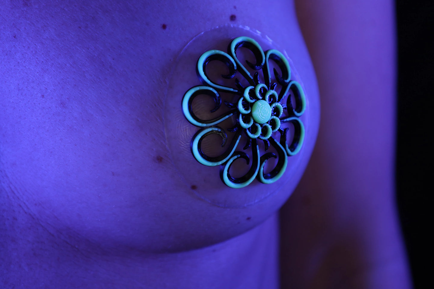 Nippel Cover Blume Grün Leuchtend