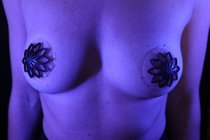 Nippel Cover Blume Schwarz