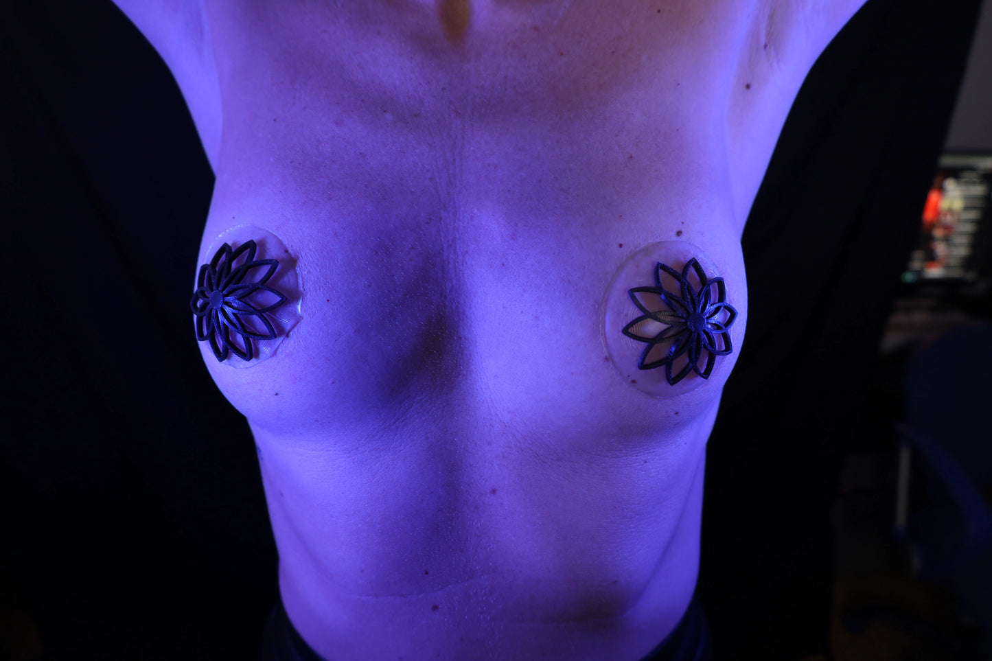 Nippel Cover Blume Schwarz