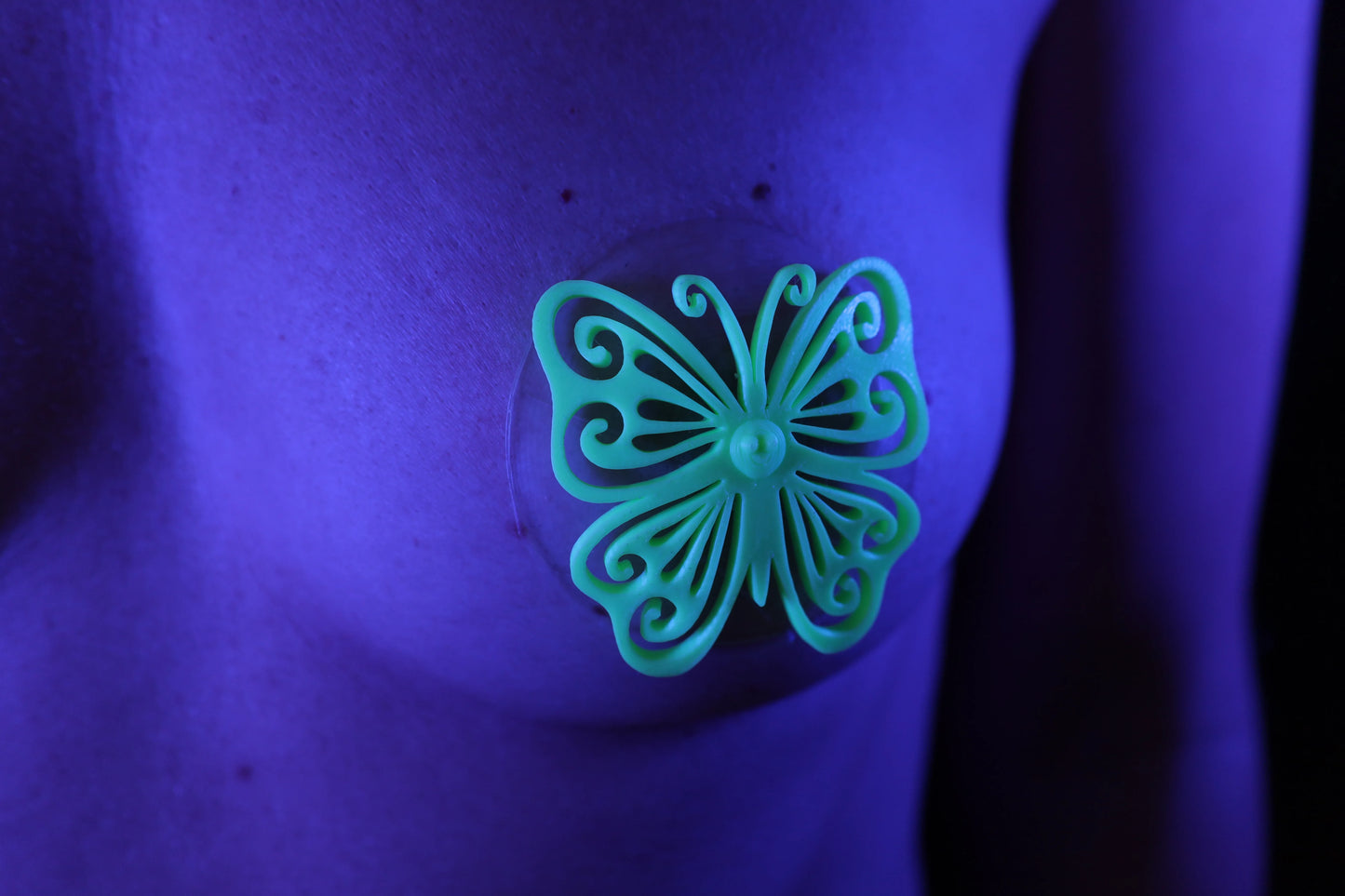 Nippel Cover Schmetterling Neon Grün