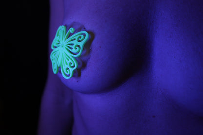 Nippel Cover Schmetterling Neon Grün