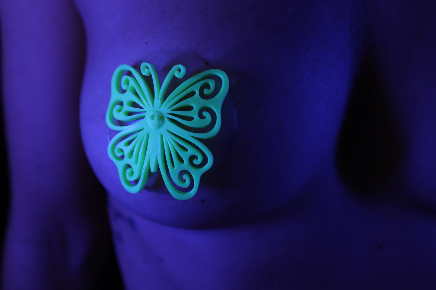 Nippel Cover Schmetterling Neon Grün