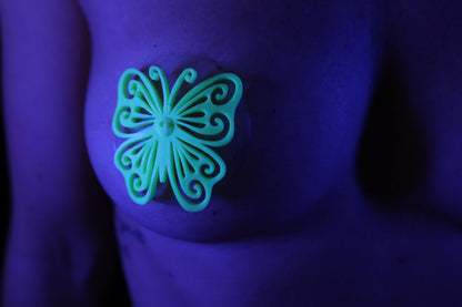 Nippel Cover Schmetterling Neon Grün