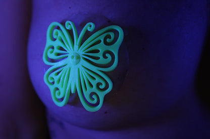 Nippel Cover Schmetterling Neon Grün