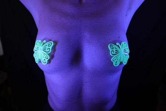 Nippel Cover Schmetterling Neon Grün