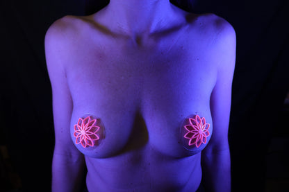 Nippel Cover Blume Neon Pink leuchtend