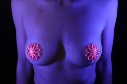 Nippel Cover Blume Neon Pink leuchtend