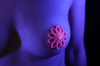Nippel Cover Blume Neon Pink leuchtend