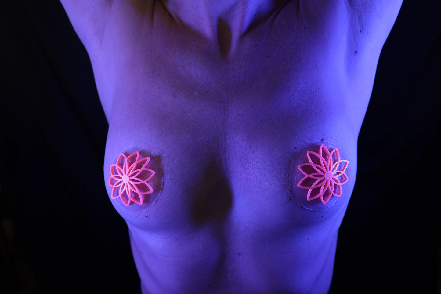 Nippel Cover Blume Neon Pink leuchtend