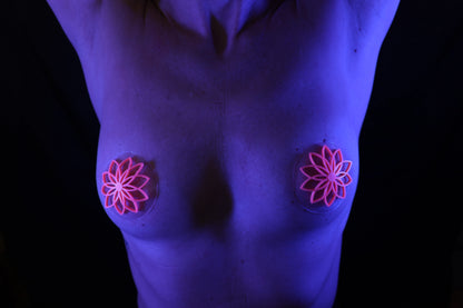 Nippel Cover Blume Neon Pink leuchtend