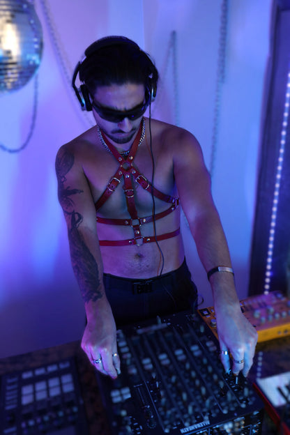 Red Tulip Herren Leder Harness für Club & Festival