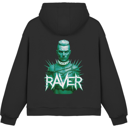 Green Raverboy - Fluffy Boxcut Hoodie