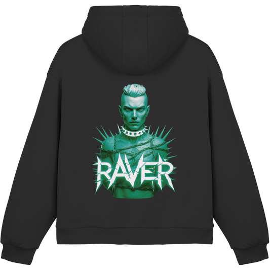Green Raverboy - Fluffy Boxcut Hoodie