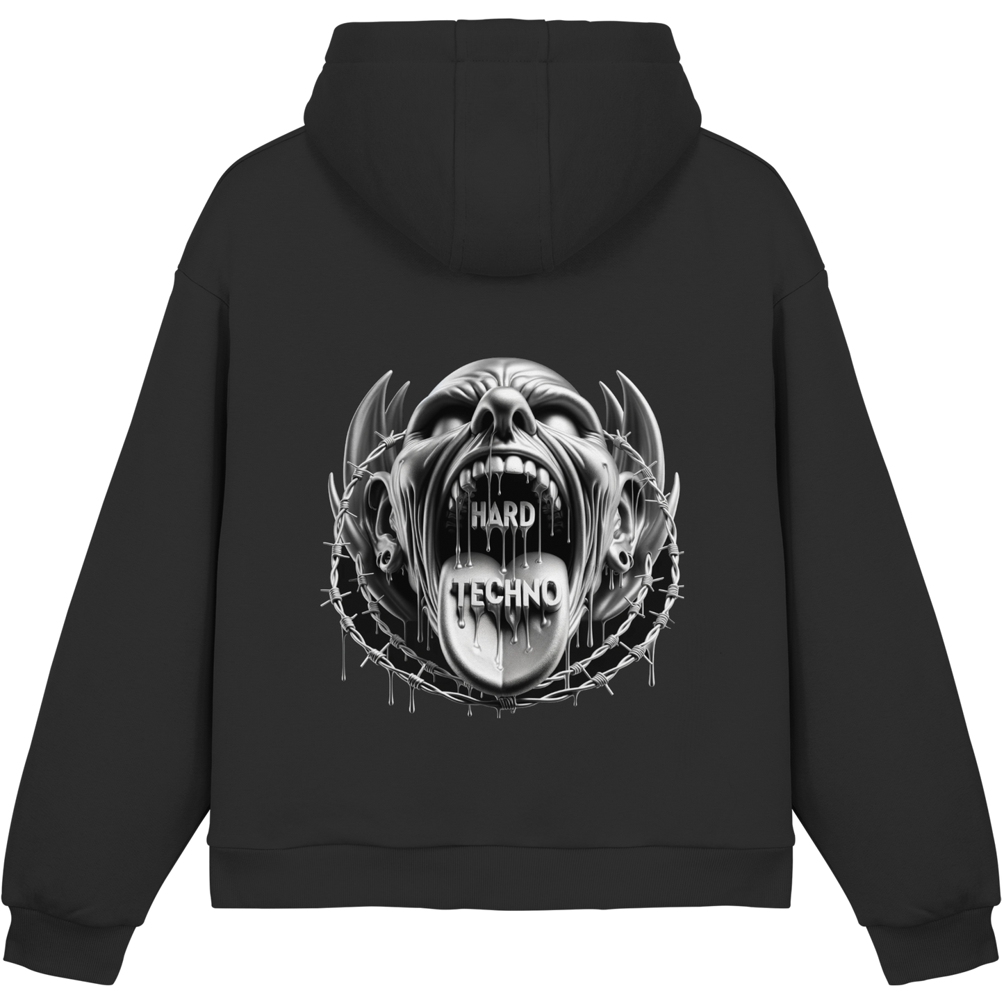 Hard Techno Shout - Fluffy Boxcut Hoodie