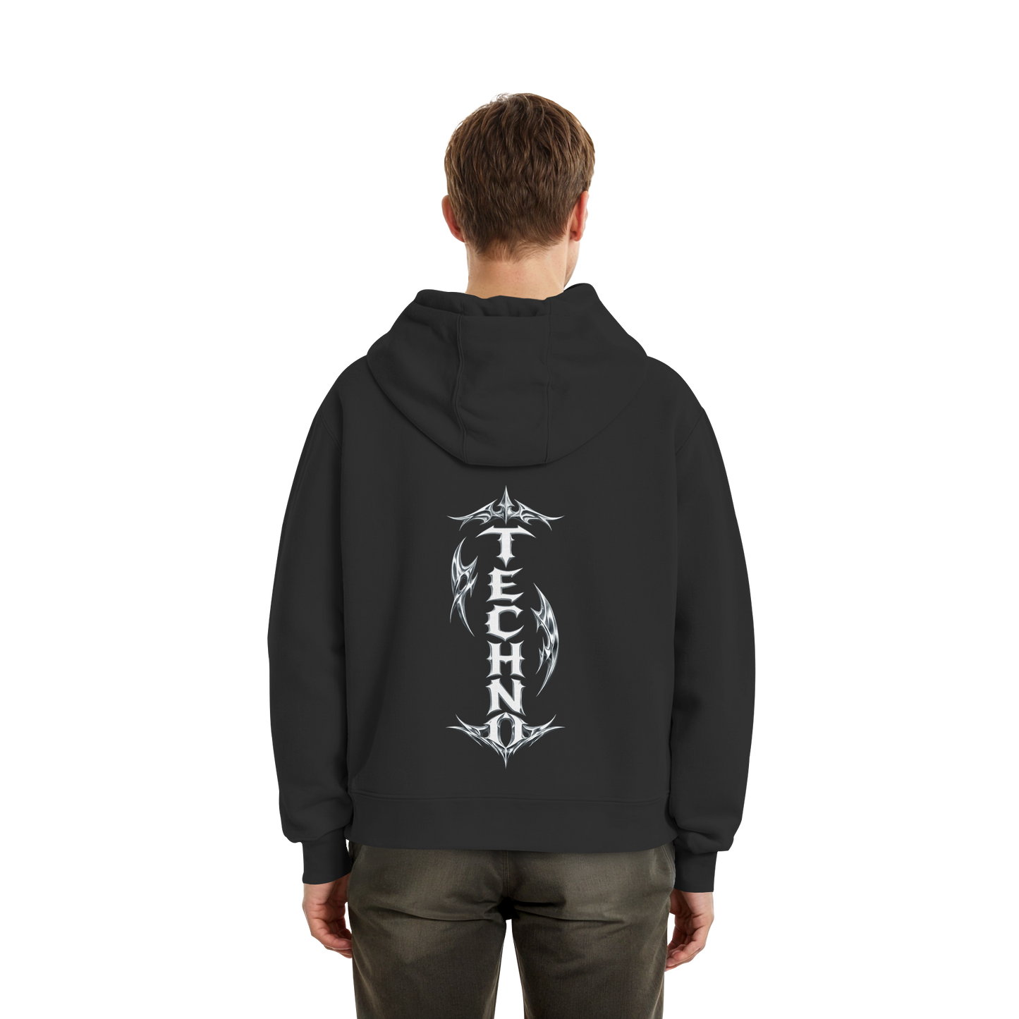 Techno Tribal Core - Fluffy Boxcut Hoodie