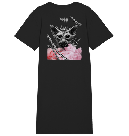 Spiked Sphinx - Dunkle Eleganz trifft auf Technowelt (Backprint) - Ladies Organic Shirt Dress