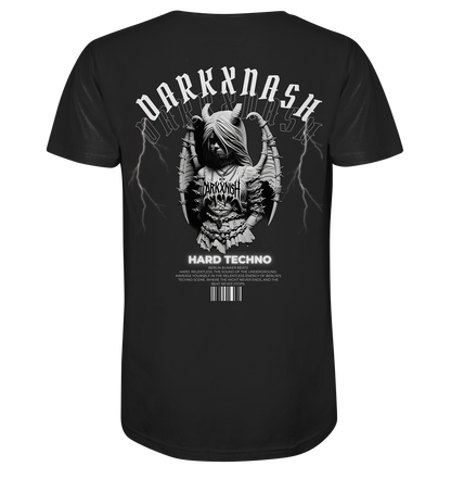 Techno Seraphim: The Angel of Underground Sounds (Backprint) - Organic Basic Shirt