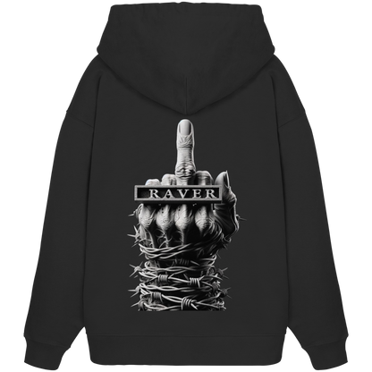 Raver Backprint - Organic Oversize Hoodie