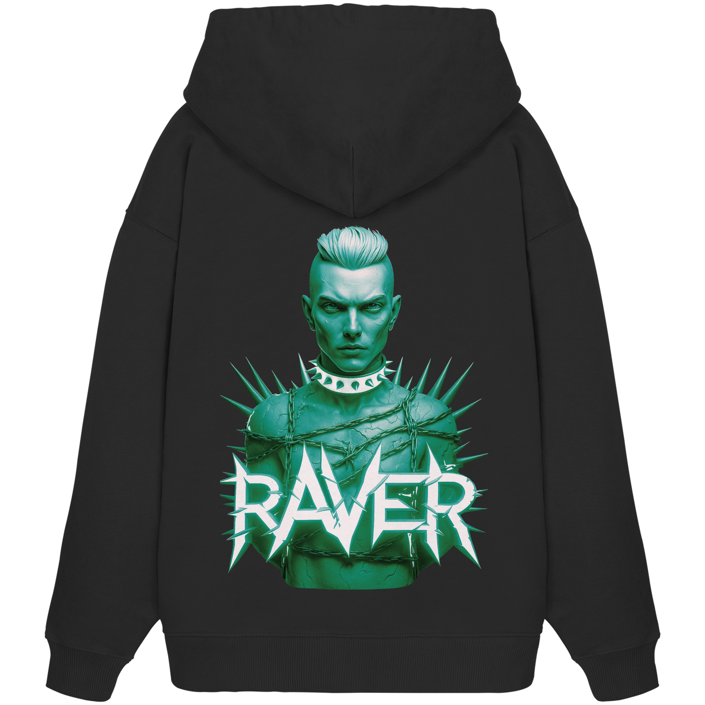 Green Raverboy - Organic Oversize Hoodie