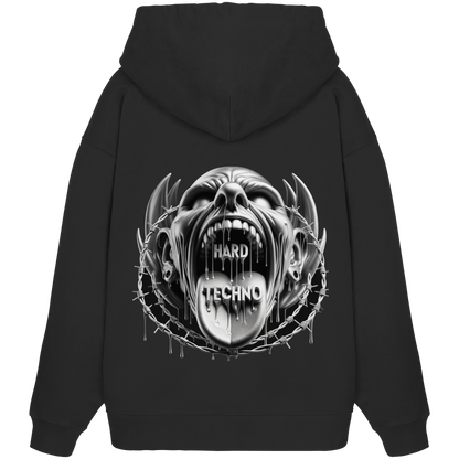 Hard Techno Shout - Organic Oversize Hoodie